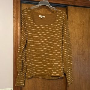 Madewell sweater - mustard yellow with white design - size XL
